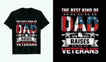 veteraner dag t-shirt. de bäst snäll av pappa höjer venterans vektor