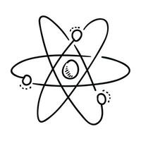 Vektor Atom schwarz Symbol auf Weiß Backplatz Vektor