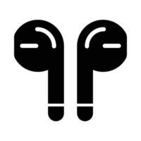 Ohrhörer Vektor Glyphe Symbol zum persönlich und kommerziell verwenden.