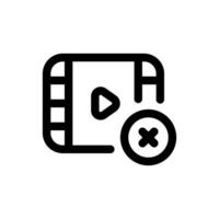 radera video ikon i trendig platt stil isolerat på vit bakgrund. radera video silhuett symbol för din hemsida design, logotyp, app, ui. vektor illustration, eps10.