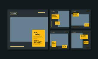 lyx verklig egendom social media posta mall vektor