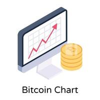 bitcoin diagram och analys vektor