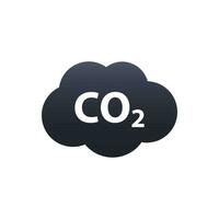 co2 Emissionen Vektor Symbol. Kohlenstoff Gas Wolke, Dioxid Verschmutzung.