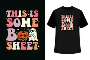 diese ist Boo Blatt Geist retro Halloween Kostüm Männer Frauen T-Shirt vektor