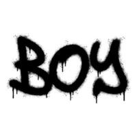 sprühen gemalt Graffiti Junge Wort gesprüht isoliert mit ein Weiß Hintergrund. Graffiti Schriftart Junge mit Über sprühen im schwarz Über Weiß. vektor
