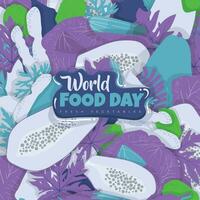 Gemüse Hintergrund Illustration im eben Design zum Welt Essen Tag Vorlage vektor