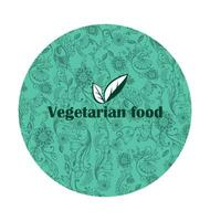 blommig bakgrund för vegetarian mat design vektor