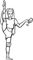 Flexibilität schlank Körper Dehnen und Wein Sportlerin Yoga Illustration vektor