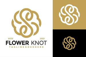 Brief s Blume Knoten Logo Design Vektor Symbol Symbol Illustration