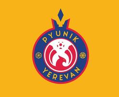 fc pyunik erevan klubb logotyp symbol armenia liga fotboll abstrakt design vektor illustration med gul bakgrund