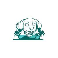 süß Hund Kopf Strand Logo Design Vektor Illustration Design, geeignet zum Ihre Unternehmen