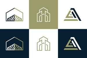 einstellen von Gebäude Logo Design Element Vektor Symbol mit kreativ Idee