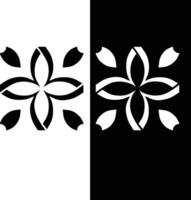 abstrakt sömlös mönster med silhuetter blommor i svart och vit. blommig upprepa svartvit bakgrund. ändlös skriva ut textur. tyg design. tapet - vektor