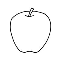 frukt klotter äpple. färsk, friska, ljuv mat. hand dragen illustration. vektor