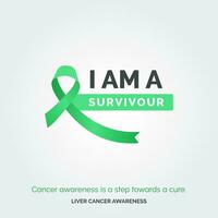 triumf över lever cancer utmaningar. medvetenhet posters vektor
