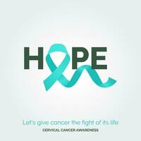 Triumph Über zervikal Krebs Herausforderungen Vektor Hintergrund Bewusstsein Plakate