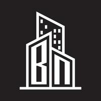 bn echt Nachlass Logo mit Gebäude Stil , echt Nachlass Logo Lager Vektor
