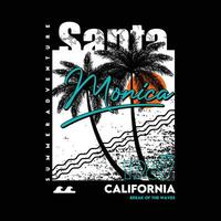 santa monica kalifornien tropisk solnedgång, surfa ryttare, lång strand, vektor t skjorta skriva ut, typografi grafisk design, och Övrig använda sig av