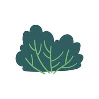 tecknad serie sommar buske med grön grenar begrepp. vektor