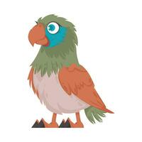 ein ziemlich Vogel mit beschwingt und froh Farben Vektor Illustration