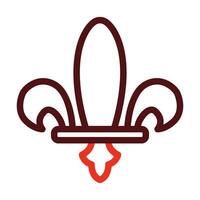 fleur de lis Vektor dick Linie zwei Farbe Symbole zum persönlich und kommerziell verwenden.