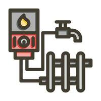 uppvärmning systemet vektor tjock linje fylld färger ikon för personlig och kommersiell använda sig av.
