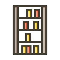 Bücherregal Vektor dick Linie gefüllt Farben Symbol zum persönlich und kommerziell verwenden.