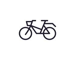 Single Linie Symbol von Fahrrad auf isoliert Weiß Hintergrund. hoch Qualität editierbar Schlaganfall zum Handy, Mobiltelefon Apps, Netz Design, Webseiten, online Geschäfte usw. vektor