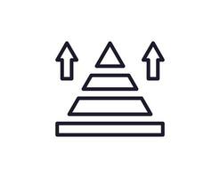 Pyramide Vektor Linie Symbol. Prämie Qualität Logo zum Netz Websites, Design, online Geschäfte, Firmen, Bücher, Anzeige. schwarz Gliederung Piktogramm isoliert auf Weiß Hintergrund