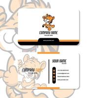 Vektorgrafik des Visitenkartendesigns mit niedlichem Maskottchen-Tiger-Logo. perfekt für die Tierpflege vektor