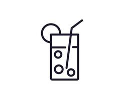 Single Linie Symbol von Cocktail auf isoliert Weiß Hintergrund. hoch Qualität editierbar Schlaganfall zum Handy, Mobiltelefon Apps, Netz Design, Webseiten, online Geschäfte usw. vektor