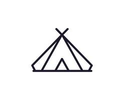 Camping Linie Symbol auf Weiß Hintergrund vektor