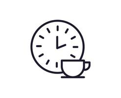 Tasse von Kaffee Vektor Linie Symbol. Prämie Qualität Logo zum Netz Websites, Design, online Geschäfte, Firmen, Bücher, Anzeige. schwarz Gliederung Piktogramm isoliert auf Weiß Hintergrund
