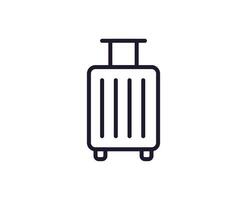 enda linje ikon av resväska på isolerat vit bakgrund. hög kvalitet redigerbar stroke för mobil appar, webb design, webbplatser, uppkopplad butiker etc. vektor