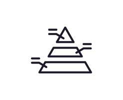 pyramid vektor linje ikon. premie kvalitet logotyp för webb webbplatser, design, uppkopplad butiker, företag, böcker, annonser. svart översikt piktogram isolerat på vit bakgrund