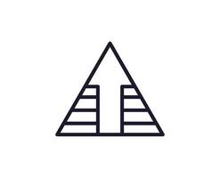 Pyramide Vektor Linie Symbol. Prämie Qualität Logo zum Netz Websites, Design, online Geschäfte, Firmen, Bücher, Anzeige. schwarz Gliederung Piktogramm isoliert auf Weiß Hintergrund