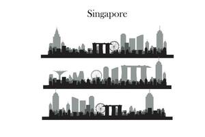 singapore stad silhuett horisont vektor