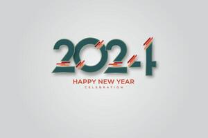 klassisch glücklich Neu Jahr 2024 Design mit einzigartig und modern Zahlen. Prämie Design 2024 zum Kalender, Poster, Vorlage oder Poster Design. vektor