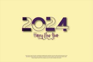 klassisch glücklich Neu Jahr 2024 Design mit einzigartig und modern Zahlen. Prämie Design 2024 zum Kalender, Poster, Vorlage oder Poster Design. vektor