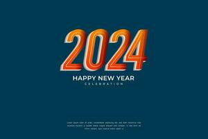webbglad ny år 2024. festlig realistisk dekoration. fira 2024 fest vektor