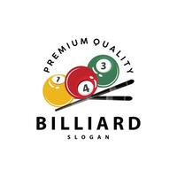 Billard- Logo minimalistisch Design Ball und Stock Symbol Illustration Vorlage vektor