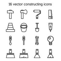 bygga och bygga ikoner vektor