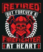 im Ruhestand aber für immer ein Feuerwehrmann beim Herz vektor