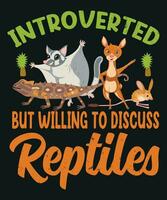 introvert men villig till diskutera reptiler vektor