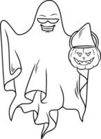Halloween Geist Linie Kunst zum Färbung Buch Seite vektor
