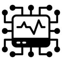 ai och sjukvård diagnostik ikon vektor