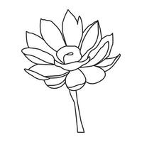 blomma ett linje konst teckning med minimal blomma vektor