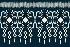 ethnisch Ikat Stoff Muster geometrisch Stil.afrikanisch Ikat Stickerei ethnisch orientalisch Muster Blau Hintergrund. abstrakt, Vektor, Illustration. Textur, Kleidung, Rahmen, Dekoration, Teppich, Motiv. vektor