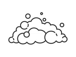 Seifenschaumwolke mit Blasen. flacher Vektor Liniensymbol. Illustration von Seifenlauge, Schaum, Rauch, Shampoo, Gel und Reiniger.