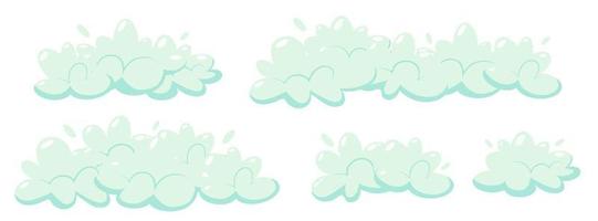 Seifenschaum mit Blasen. Set aus Cartoon-Shampoo und Seifenschaum. Vektor-Illustration vektor